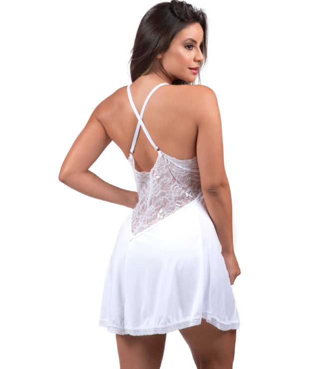 Camisola em Renda e Microfibra – Edilene - Desejo Lingerie