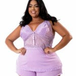Baby Doll Plus Size com renda – Rose