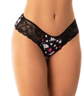 Calcinha em Suede Estampado com Renda – Rafaella