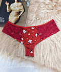 Calcinha em Suede Estampado com Renda – Rafaella