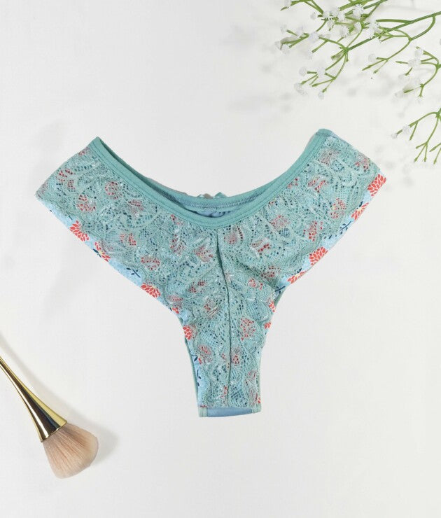 Calcinha Fio Duplo Estampado com Forro de Renda – Caren