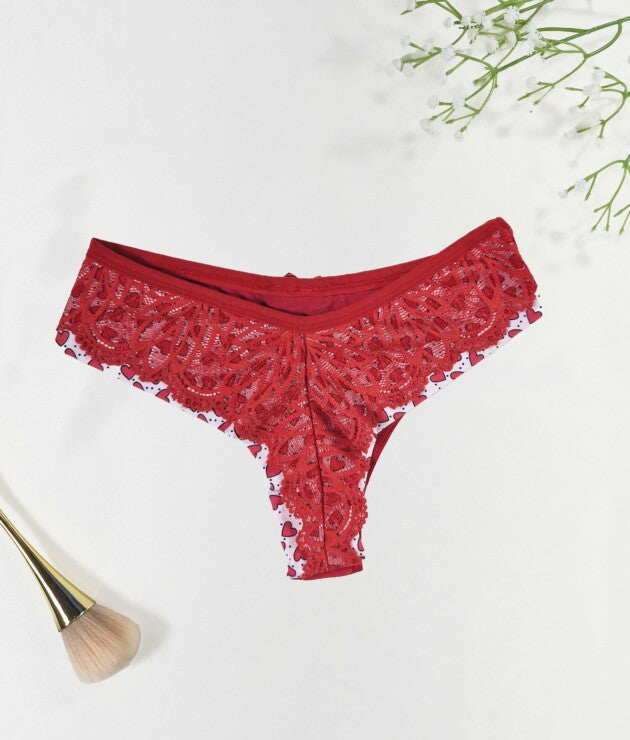 Calcinha Fio Duplo Estampado com Forro de Renda – Caren