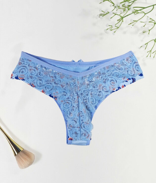 Calcinha Fio Duplo Estampado com Forro de Renda – Caren