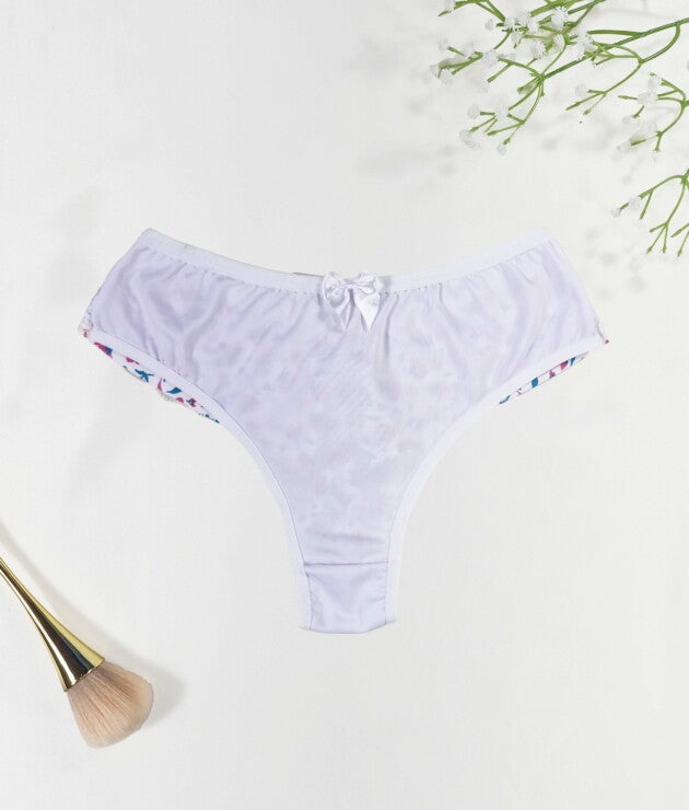Calcinha Fio Duplo Estampado com Forro de Renda – Caren