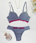Conjunto de Bojo Mescla com Detalhe em Renda – Mel
