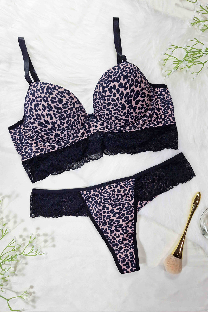 Conjunto de Bojo Estampado com Renda Vazada – Stella