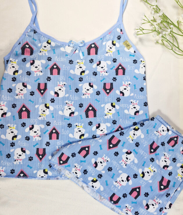 Short Doll Feminino Canelado Estampado – Estela - Desejo Lingerie