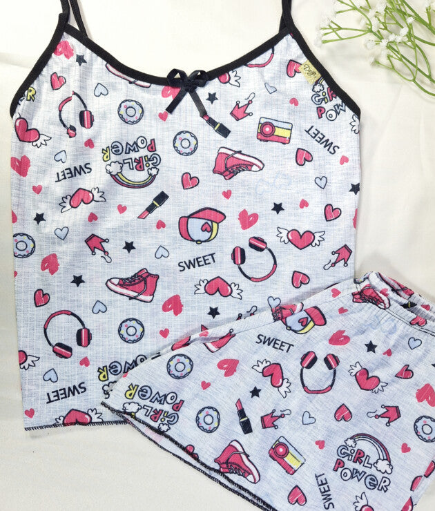 Short Doll Feminino Canelado Estampado – Estela - Desejo Lingerie