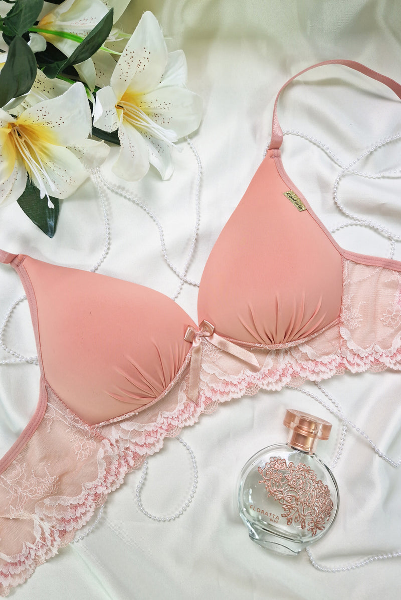 Soutien Push-Up com Renda Bicolor – Renata - Desejo Lingerie