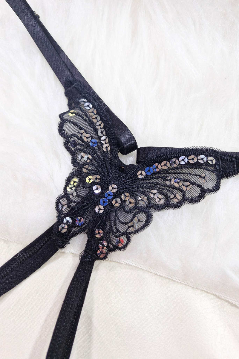 Tanga Fio Dental com Abertura Íntima – Borboleta - Desejo Lingerie